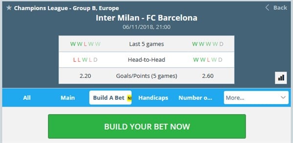sportingbet UK build a bet